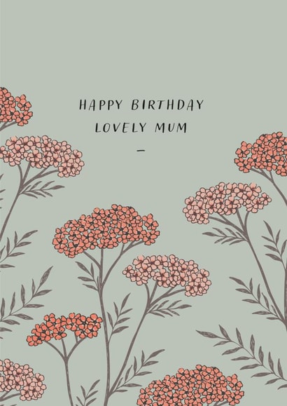 Yarrow birthday card for mum created by Gooseberry Moon