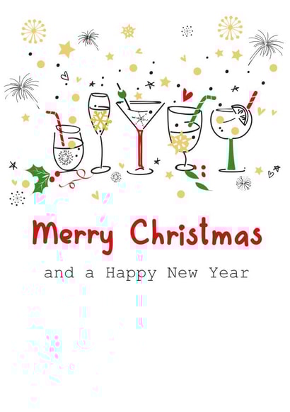 cocktails alcohol Christmas Card 11296 created by SABIVO Design by Sabina