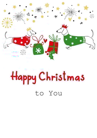 sausage dog Christmas Card 11298 created by SABIVO Design by Sabina