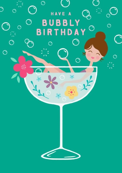 Bubbly Champagne Bath Birthday Card created by Design By Day