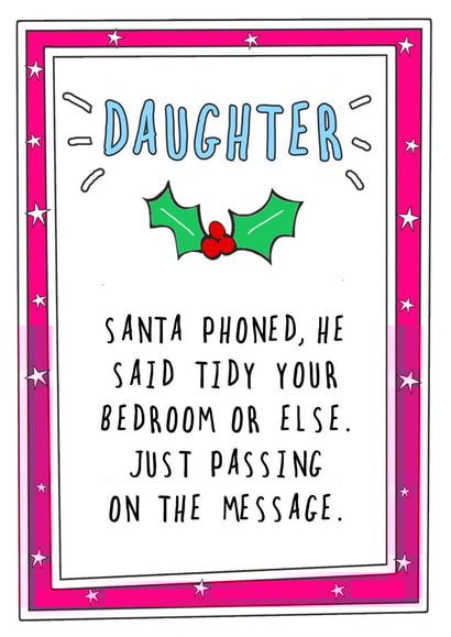 bedroom tidy Christmas Card 7551 created by Go La La!