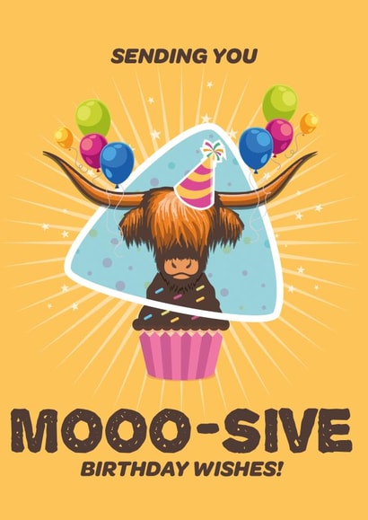Highland Cow Birthday Wishes Card created by Crazed Creative