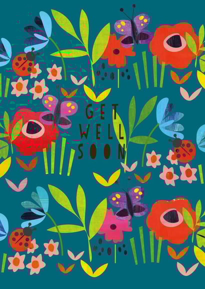 flowers adult Get Well Card 19978 created by Peony Rose Design