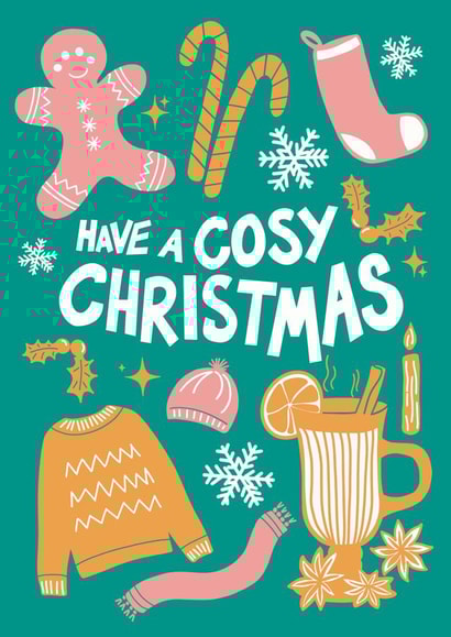 cosy gingerbread Christmas Card 18130 created by Cathy Cornish