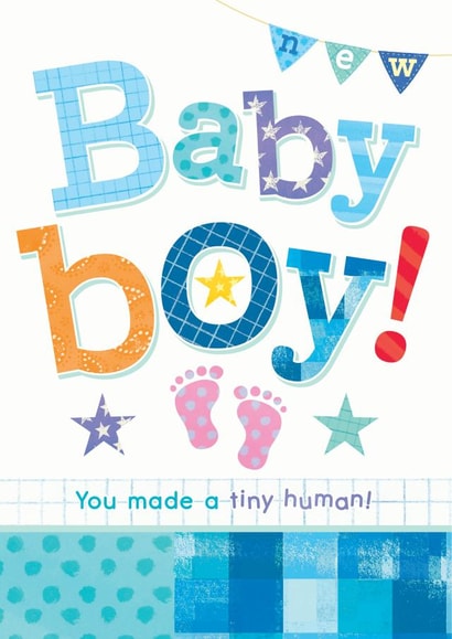 Colourful New Baby Boy Card created by Half-Bee