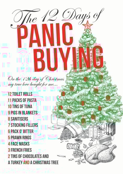 12 days of christmas Panic Buying Card 40874 created by Peter De Wreede
