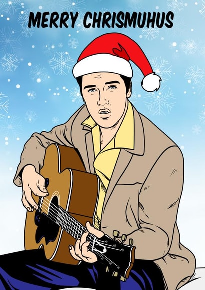 Elvis Presley, Merry Christmas greeting card created by Graham Sanders