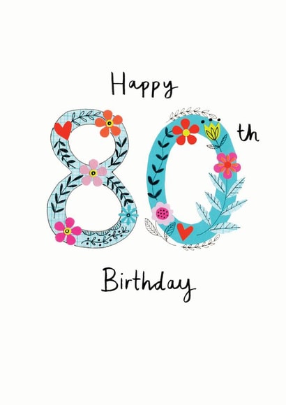 80 80th Birthday Card 20441 created by Lindsay loves to draw