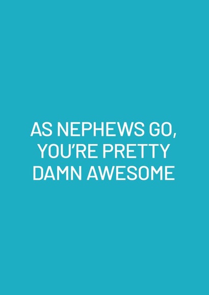 Damn Awesome Nephew Card - Birthday - Thank You created by Purple Tree Designs