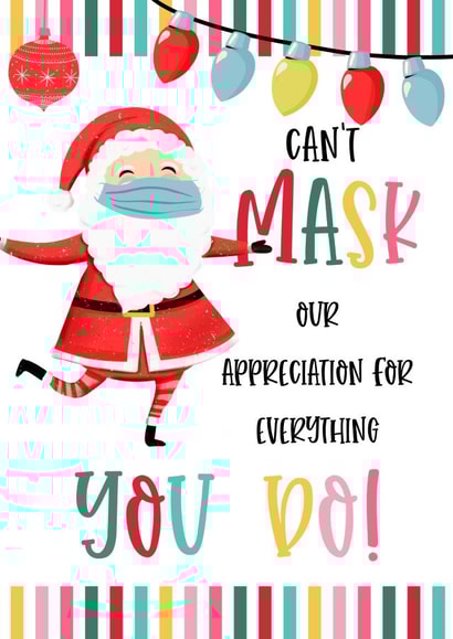 mask face mask Christmas Card 40612 created by The Arty Apples Limited