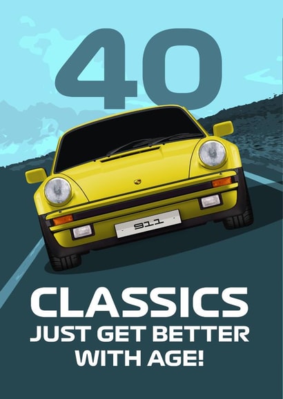 CLASSIC 911 SPORTS CAR 40TH BIRTHDAY created by RetroMotion Artwork