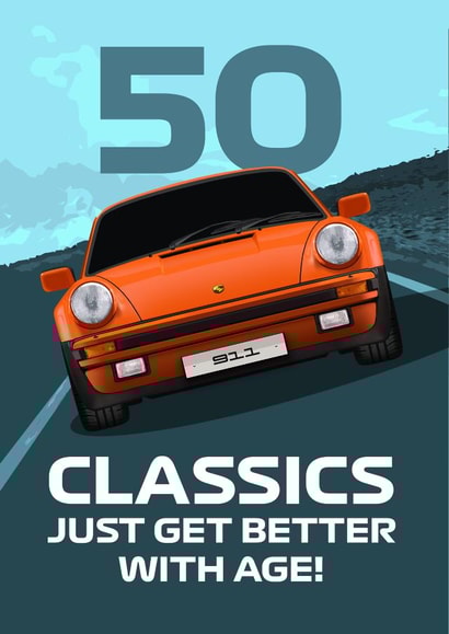 CLASSIC 911 SPORTS CAR 50TH BIRTHDAY created by RetroMotion Artwork