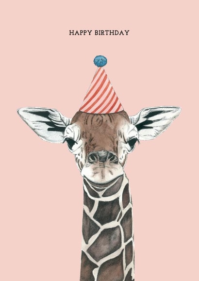Cute Birthday Card - Giraffe - Party Hat created by Amelia Ilangaratne