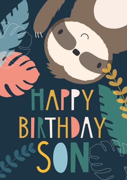 cute sloth Birthday Card 15816 created by Fox and Bird Studio