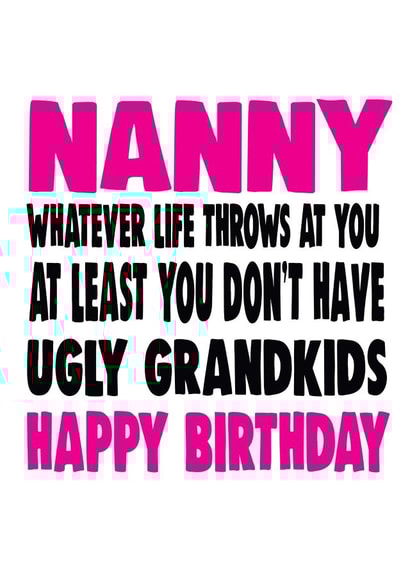 nan grandma Birthday Card 10206 created by Cheeky Chops Cards