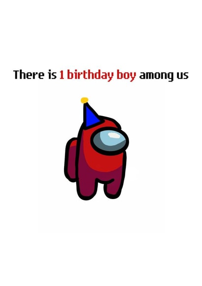 Among us Video game Birthday Card 20422 created by SJdesigns