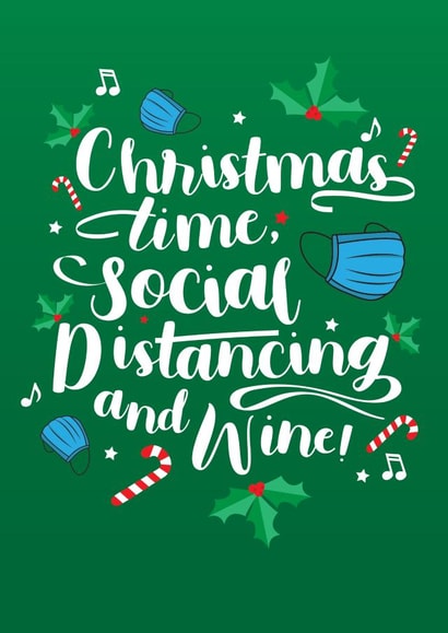 social distance wine Card 33695 created by Pukka Design