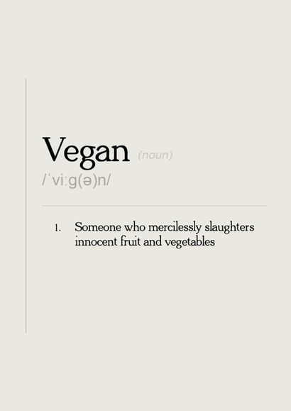 Adult Vegan Birthday Card 16500 created by DayCards