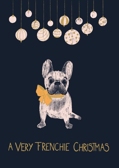 frenchie french Christmas Card 6983 created by Babybluesnowflake