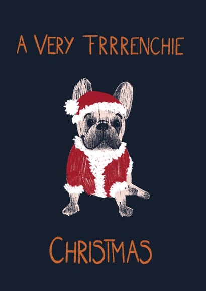 frenchie santa Christmas Card 6985 created by Babybluesnowflake