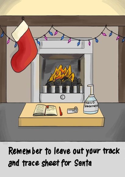 Track and trace for Santa Christmas card created by Sadie Webster