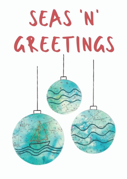 Seasons Greetings Baubles Nautical Christmas Card created by NaviStitch