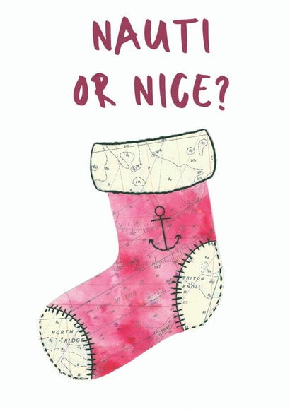 Naughty (Nauti) or Nice Christmas Stocking Card created by NaviStitch