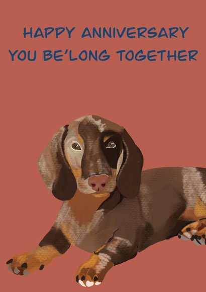 Anniversary card for dog lovers, especially sausage dogs or dachshunds! created by Rae of Sunshine