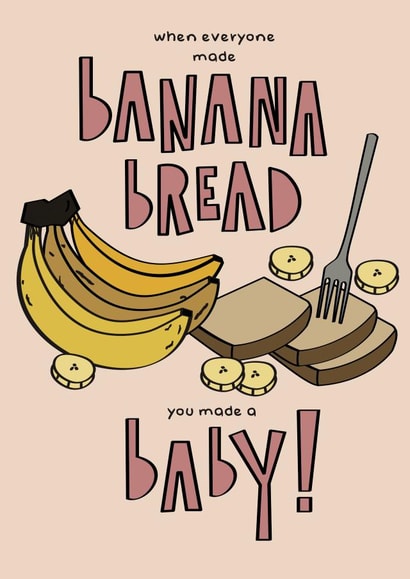 Banana bread new born card created by Blackcat and Bumble