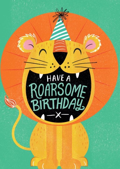 Child lion Birthday Card 19713 created by Dalia Clark Design