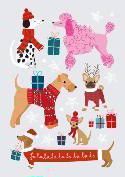 Dogs Pets Christmas Card 20303 created by Mifkins