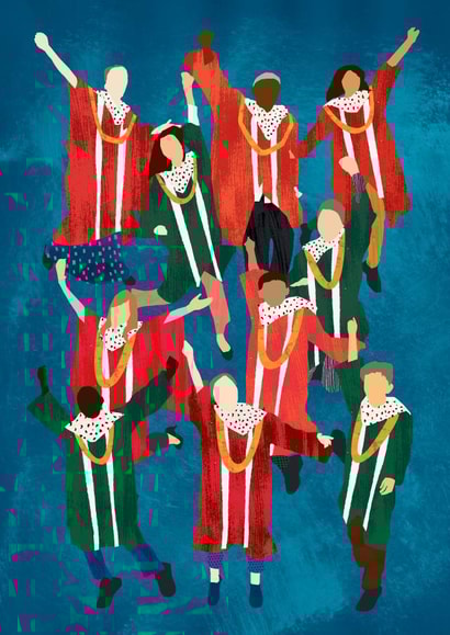 adult arty Christmas Card 40329 created by Charlie Best