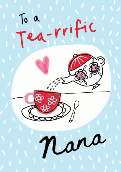 nana tea Birthday Card 20447 created by Lindsay loves to draw