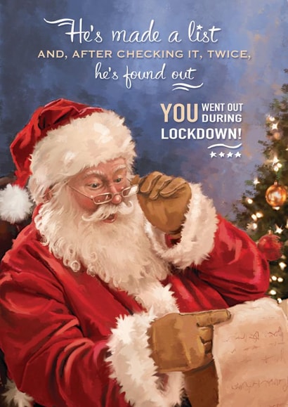 naughty list lockdown Christmas Card 42629 created by Jasperpie