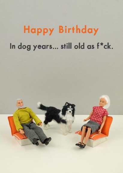 dog years Birthday Card 11582 created by Bold & Bright Cards