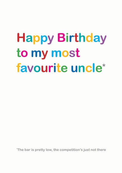 uncle favourite Birthday Card 13051 created by Lisa Jestico