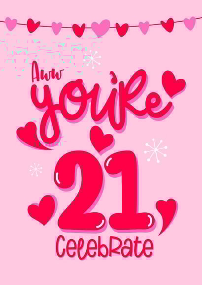 21st typography Birthday Card 18817 created by Little Cat Creates