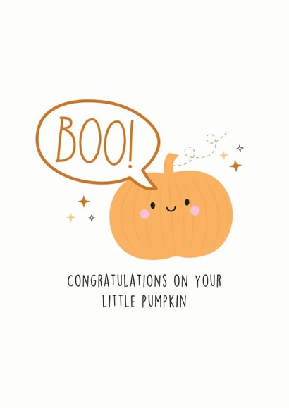new baby little pumpkin New Baby Card 18419 created by Lucy Rose Party