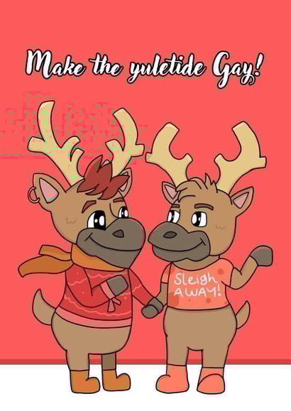 gay lgbt Christmas Card 19610 created by Memeow Gifts