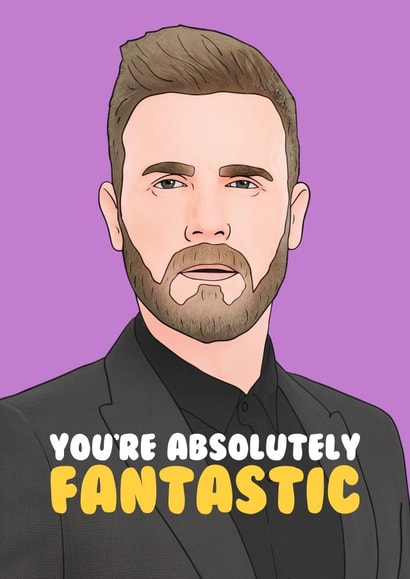 Funny Gary Barlow Anniversary Card / Valentines Day Card - You're Absolutely Fantastic created by Hey Huns It's Nicole