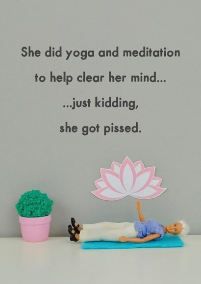 yoga meditation Birthday Card 11611 created by Bold & Bright Cards