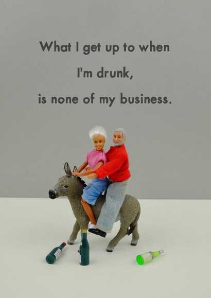 drunk donkey Card 11613 created by Bold & Bright Cards