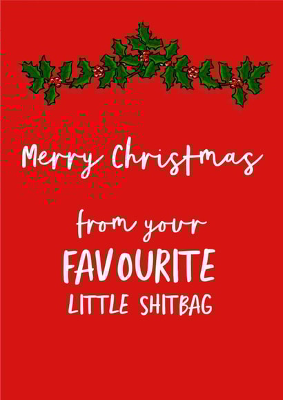 shitbag favourite shitbag Christmas Card 7222 created by Giddy Kipper