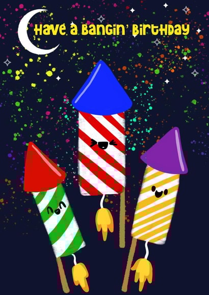 Fireworks Guy Fawkes Birthday Card 11986 created by SootysSweetScribbles