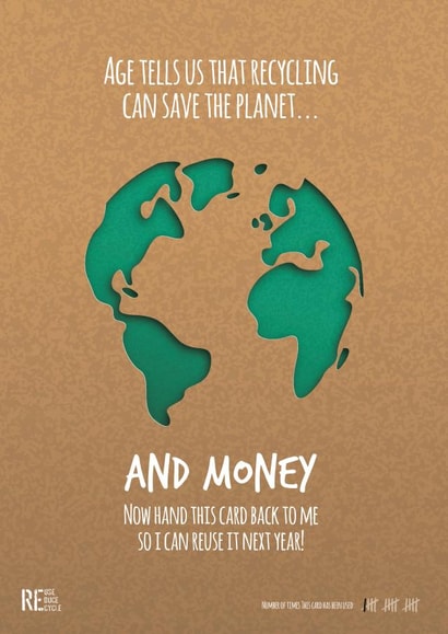 recycle money Birthday Card 20610 created by The Card Mill