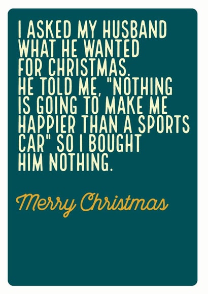 presents husband Christmas Card 35794 created by Electric Carp