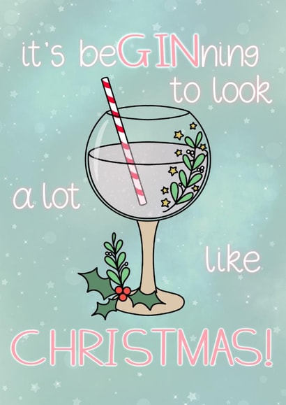 Alcohol Gin Christmas Card 45305 created by émotif design