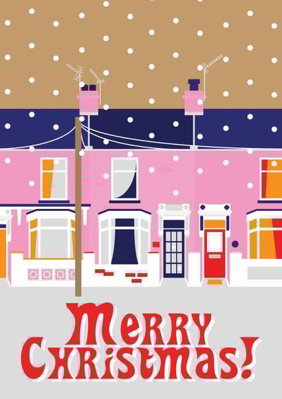 Snow scene Traditional Christmas Card 9503 created by The Fidorium