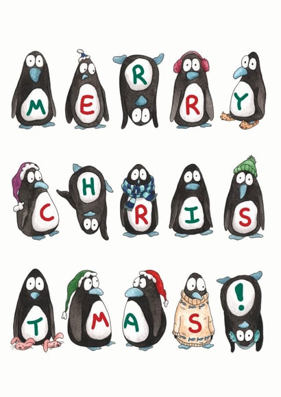 cute penguin Christmas Card 13063 created by Lucy Reynolds