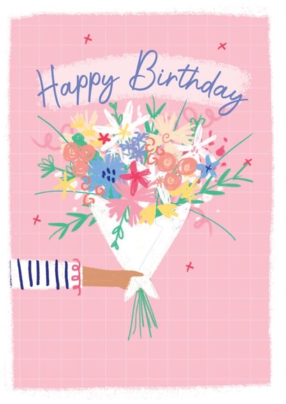 Pretty Birthday Card - Colourful - Bouquet of Flowers created by Little Mono